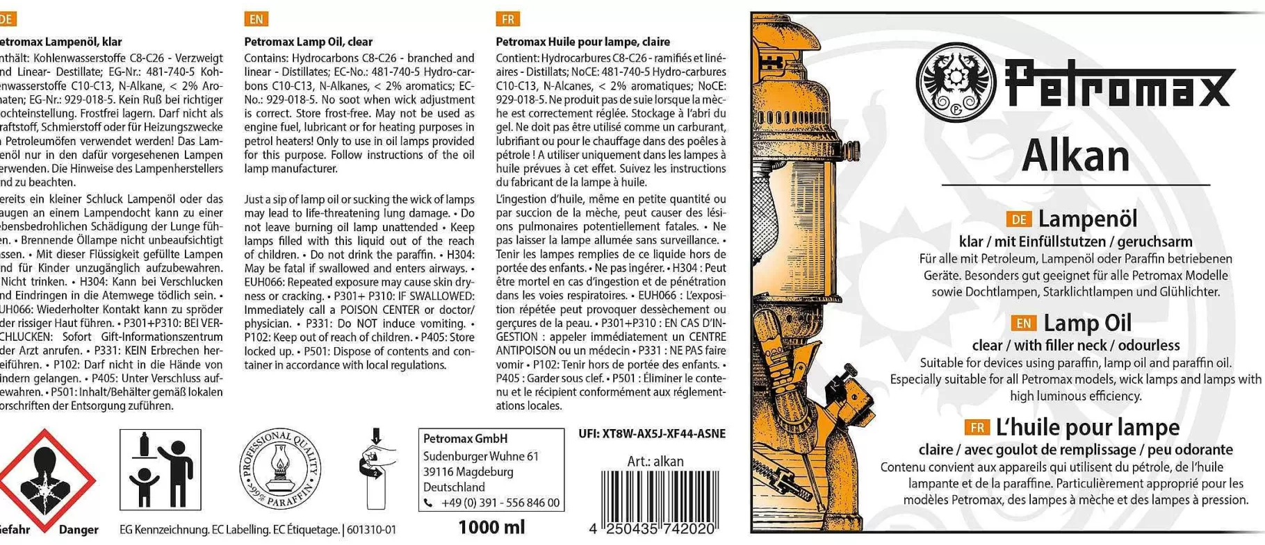 Petromax Alkan Botella 1 Litro | Hk500