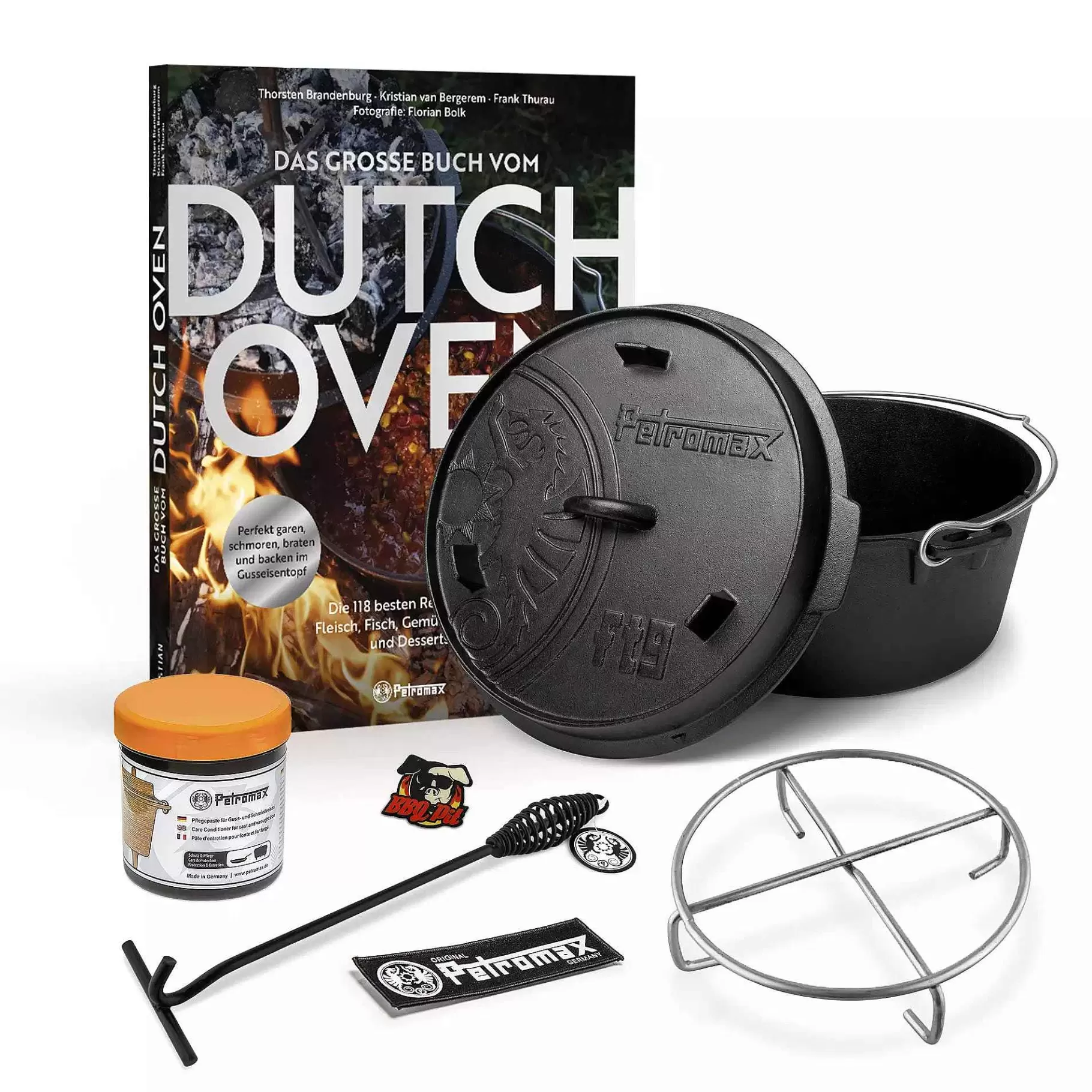 Petromax Bbqpit Bundle 2 - Olla De Fuego Grande Y Pasta De Cuidado | Juegos De Horno Holandés
