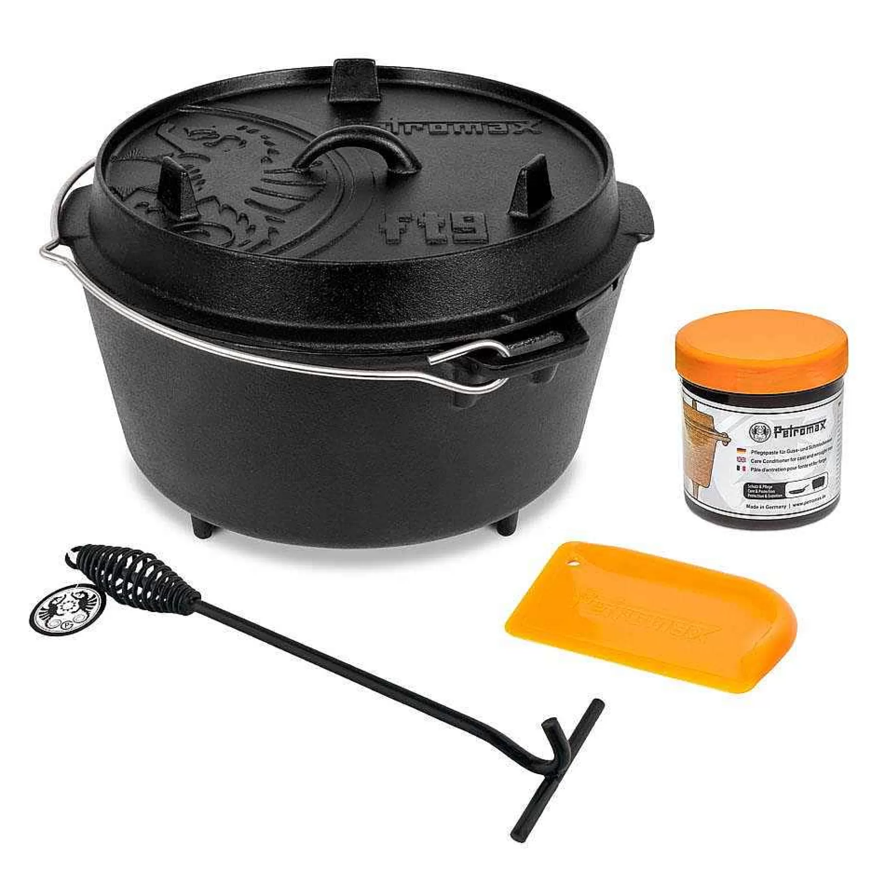 Petromax Fire Pot Ft9 Starter Set - Juego De Horno Holandés De 9 Litros | Horno Holandés/Ollas De Fuego
